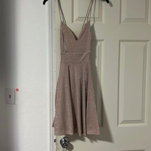 Bought from Windsor. Size is medium and it’s stretchy color sparkly pale pink